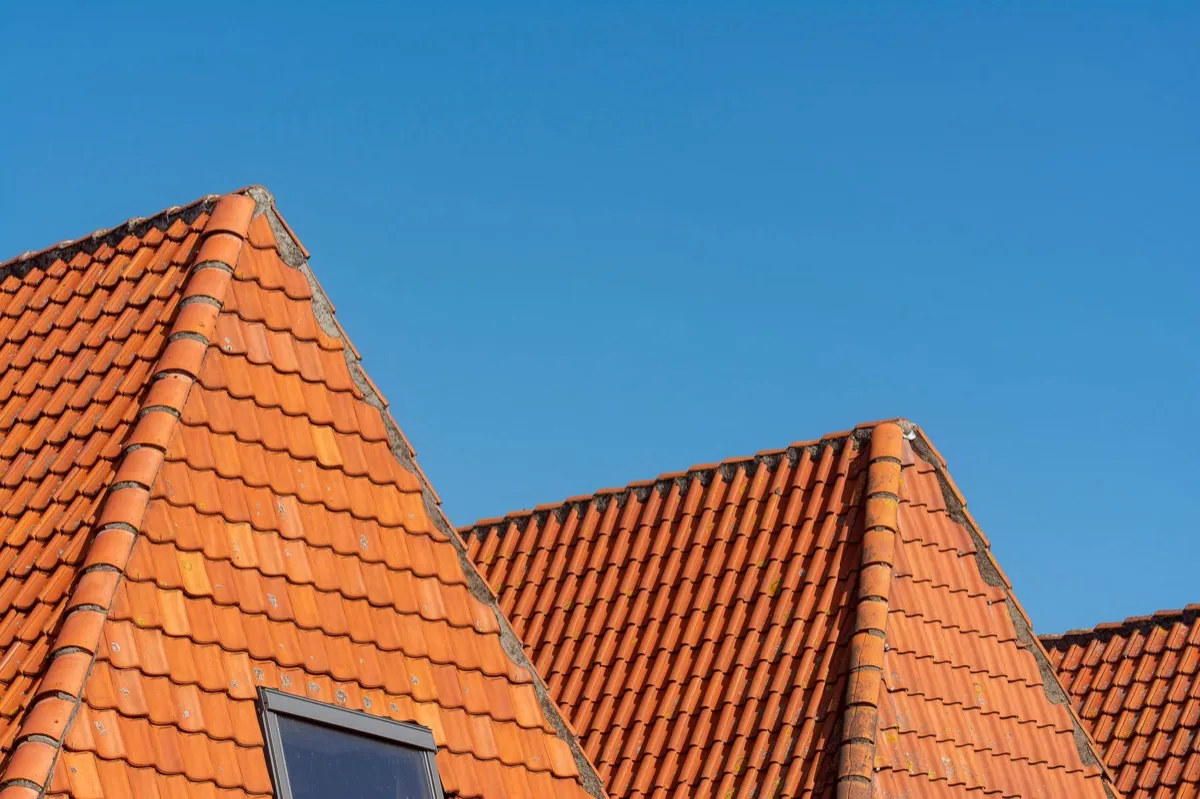 Clay barrel tile rooflines on homes in Nacogdoches, TX